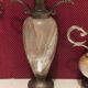 Duo de vases vintages en onyx et laiton