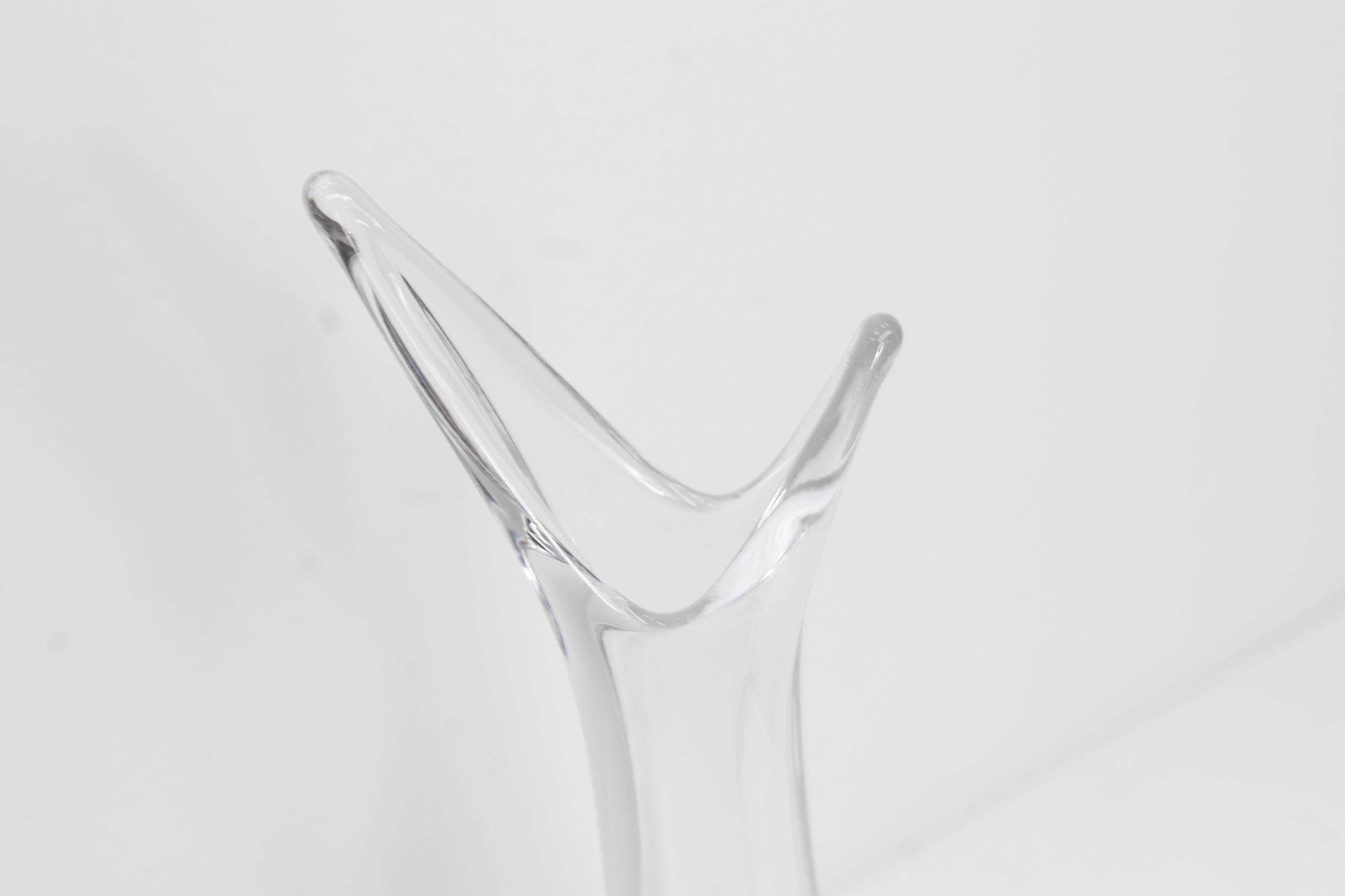 Blown crystal vase Art Vannes France 43 cm