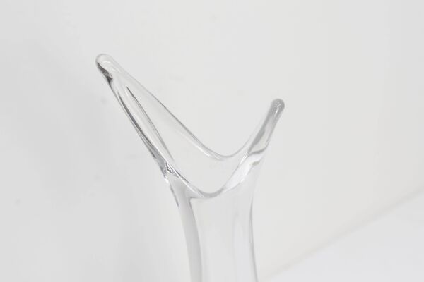 Vase en cristal soufflé Art Vannes France 43 cm