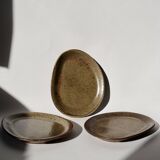 Trio of stoneware plates