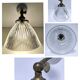 Articulated wall light glass Holophane brass porcelain