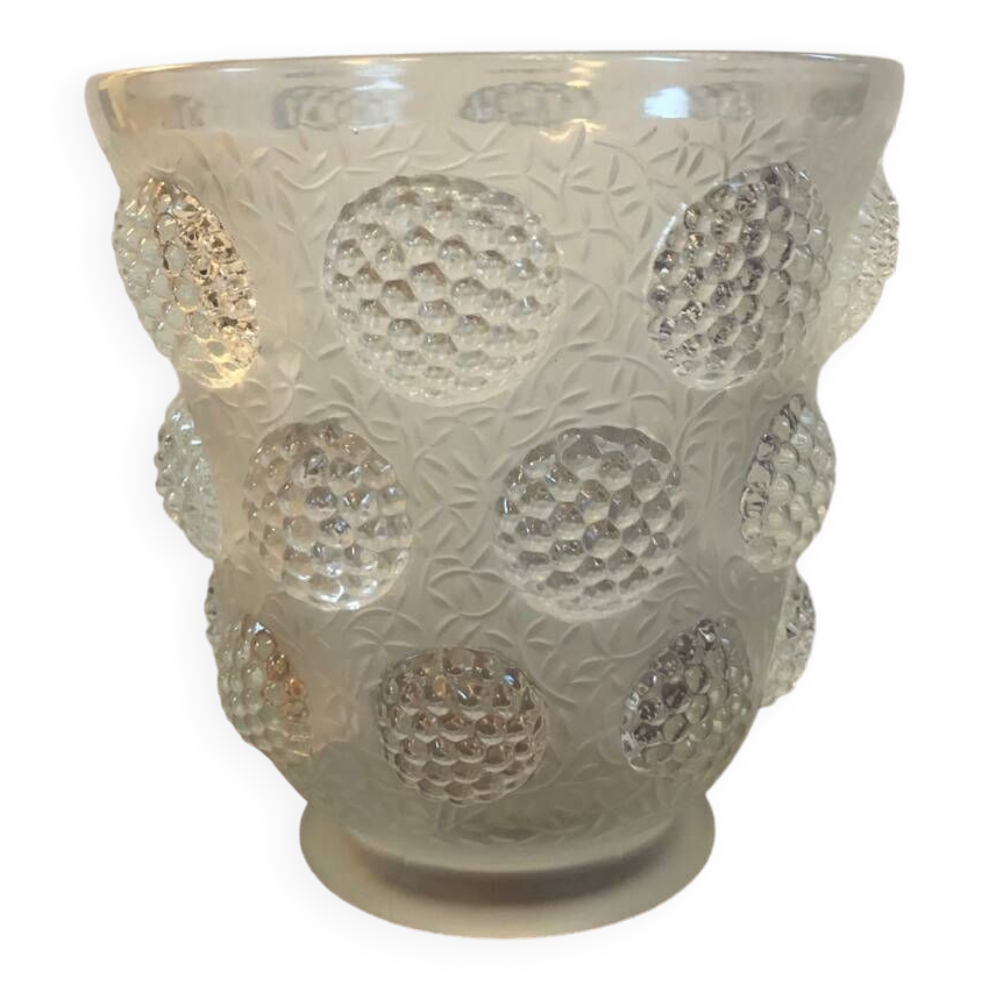 Vintage Verlys glass vase with cabochons