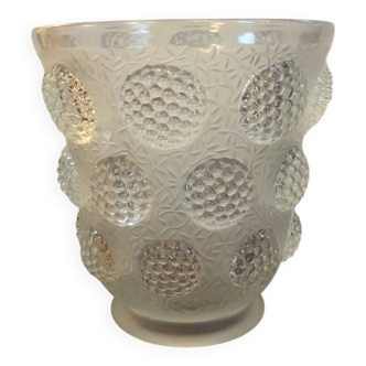 Vase vintage en verre Verlys à cabochons
