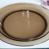 Set of 6 Vereco smoked glass dinner plates