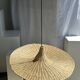 Large suspension, rattan luminaire in hat shape D:80cm