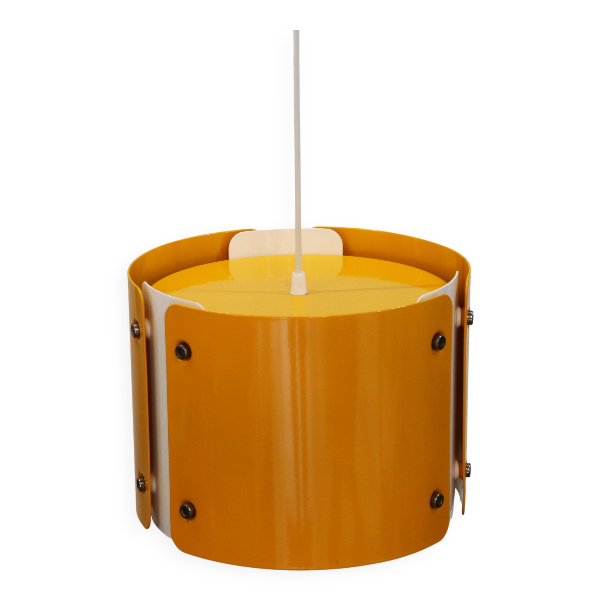 Modern Danish Pendant Lamp: Dark Yellow Metal, 1990s Design