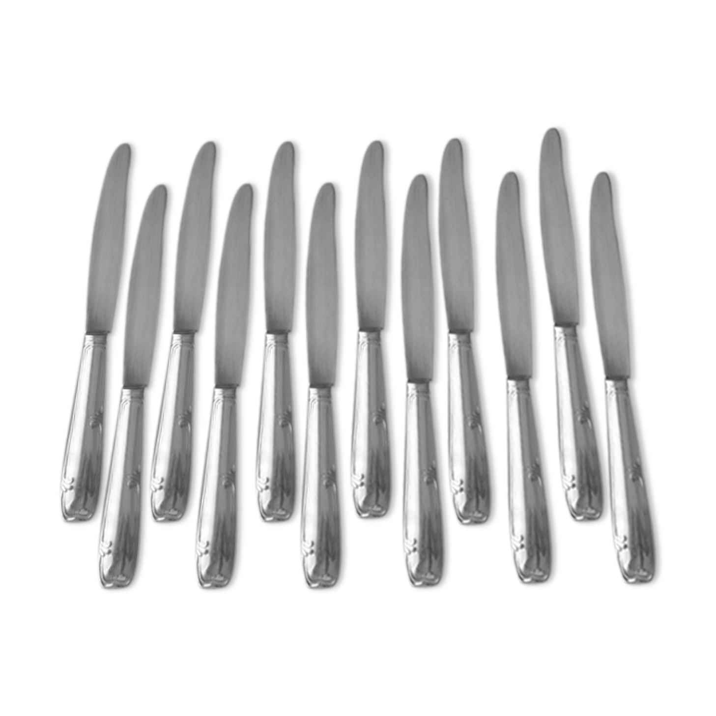 Box of 12 one-piece stainless steel table knives