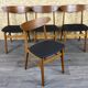 4x 60s 70s Teak Dining Room Chairs Danish Modern Design
