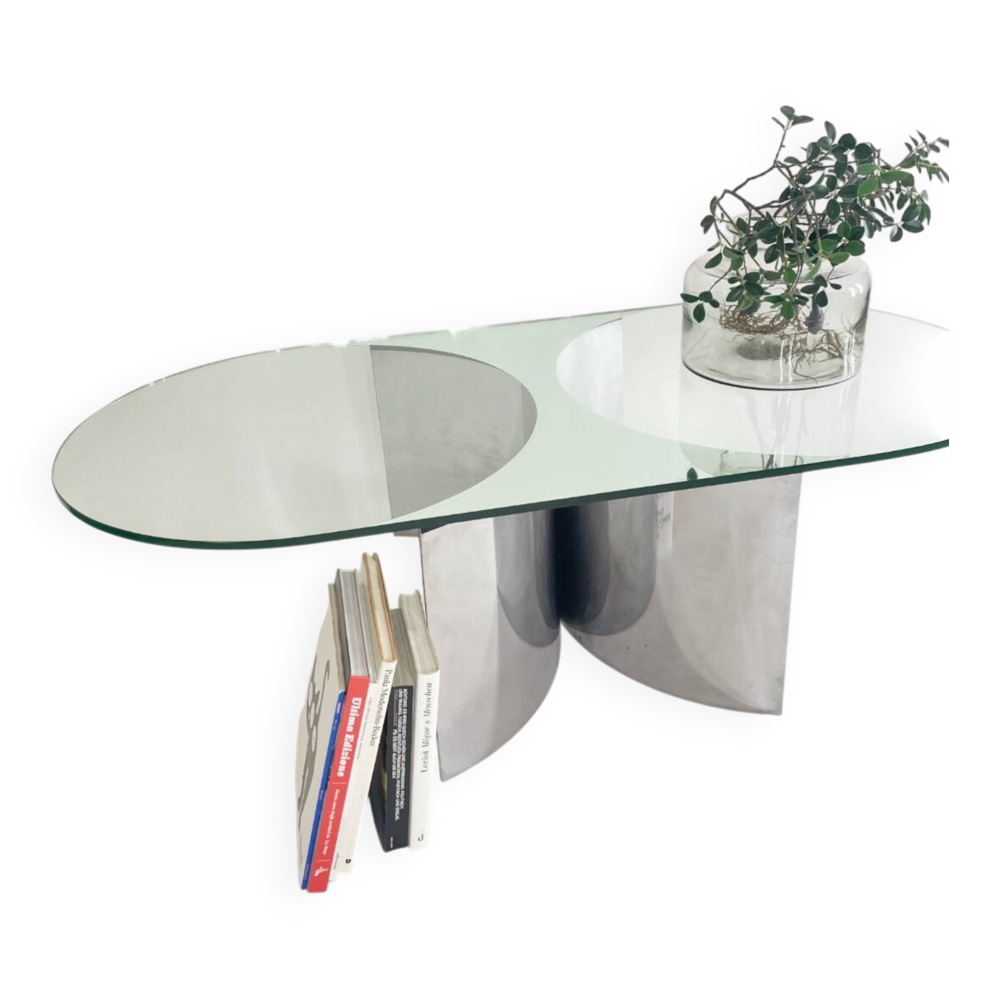 Silvered Crystal Coffee Table Jorn Mod. 3102 by G. Raimondi, Italy