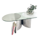 Silvered Crystal Coffee Table Jorn Mod. 3102 by G. Raimondi, Italy