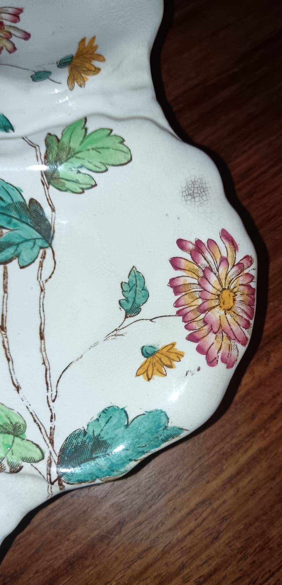 Antique English oyster plate from the late 19th to early 20th century.