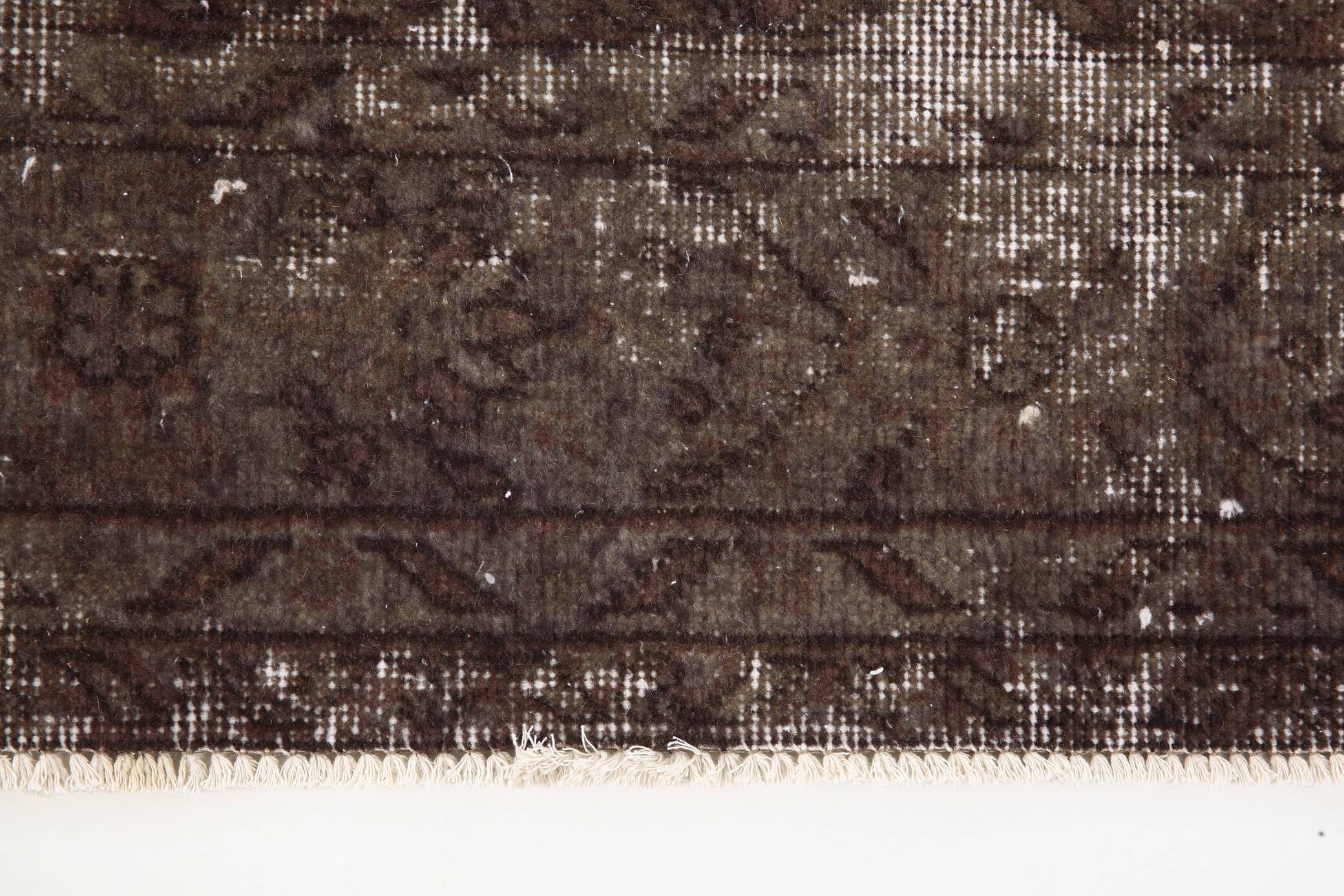 2x10 Soft Wool Dark Gray Turkish Vintage Runner Rug