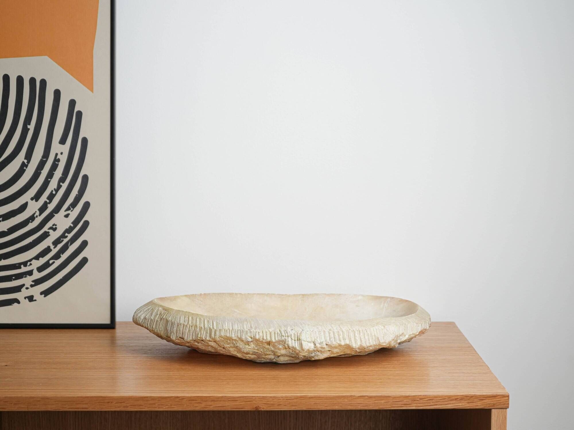 Stone platter with organic form in organic modern style, Europe, 1970s