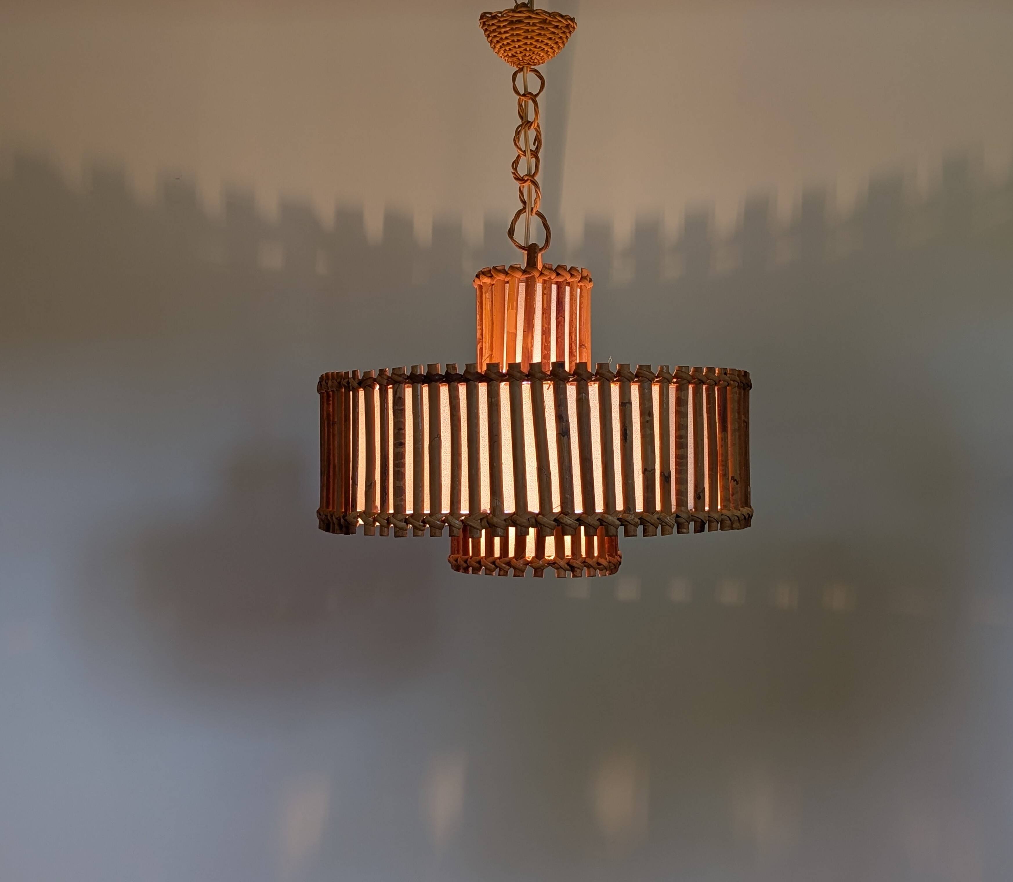 Rattan pendant light 60'