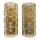 Pair of glass and brass wall lights by Carl Fagerlund for Orrefors, 1960.