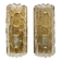 Pair of glass and brass wall lights by Carl Fagerlund for Orrefors, 1960.