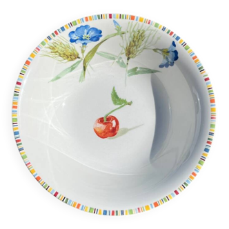 Gien earthenware bowl with cherry decor