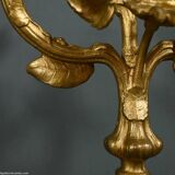Pair of candelabra in gilded spelter and onyx – 1940