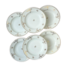 6 assiettes creuses porcelaine de Limoges blanche doré