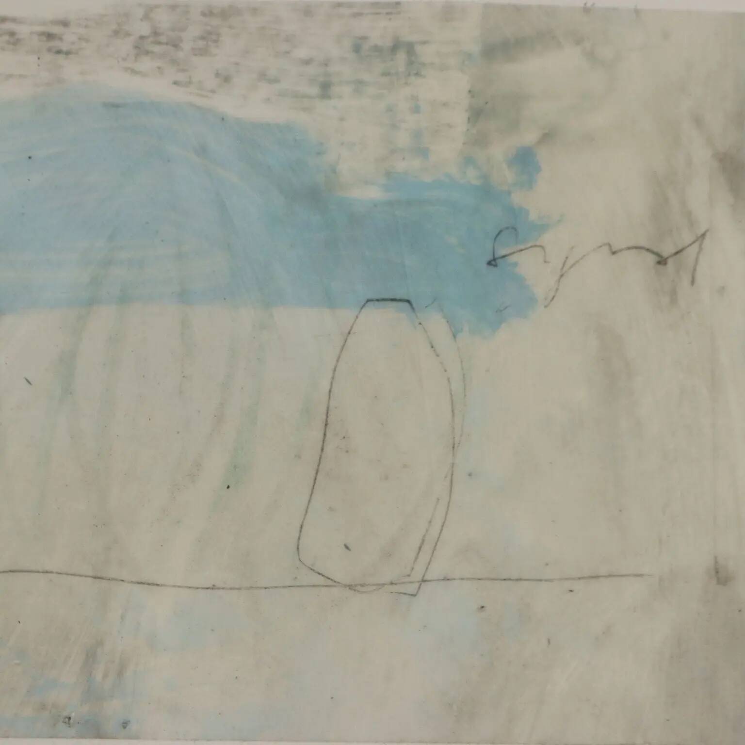 Peinture contemporaine signée Luca Caccioni, technique mixte, 1991