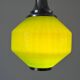 Green glass ceiling light with chrome frame, 1960s, Germany
