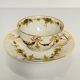 6 Bernardaud teacups and saucers | ribbons/bows and garlands