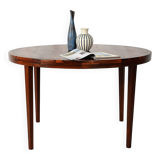 Table extensible arrondie en palissandre danois, années 1950/60