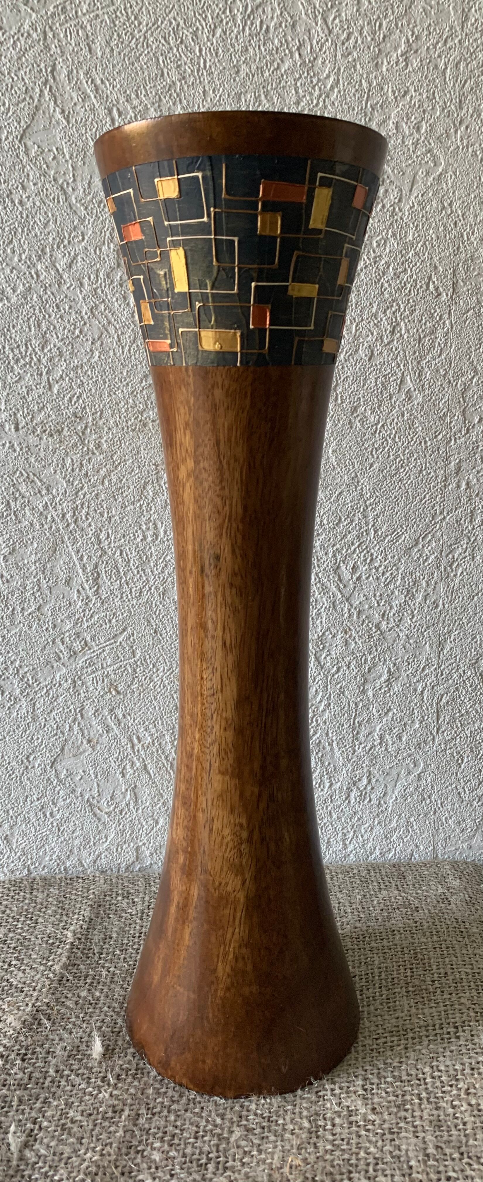 Vintage wooden vase