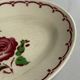 Oval Ravier Badonviller in vintage earthenware, vintage pink red dish.