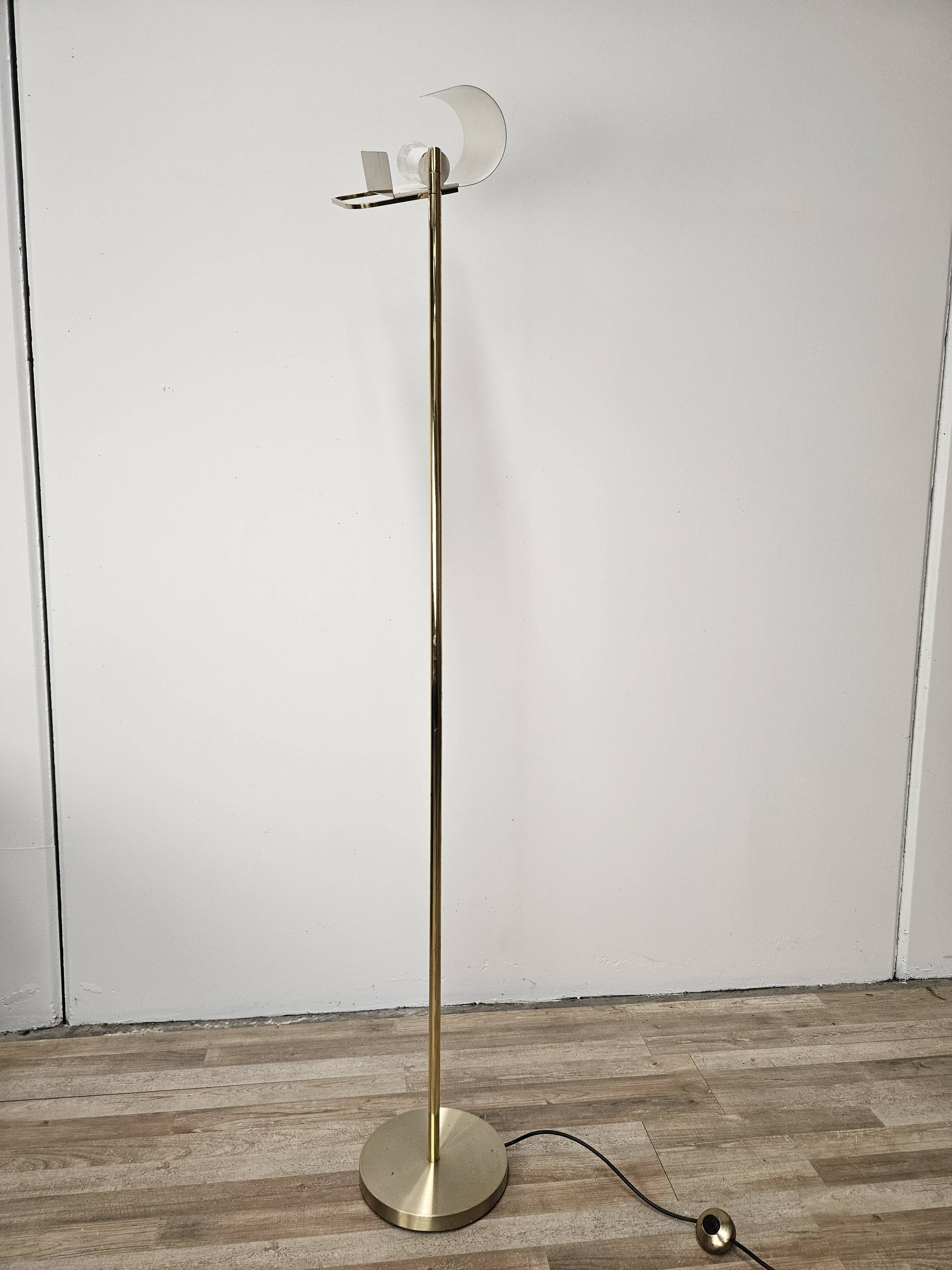 Lampadaire en laiton de Pia Guidetti Crippa pour Lumi, 1970