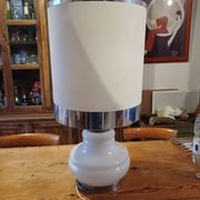 Vintage 1970s White Opaline Lamp