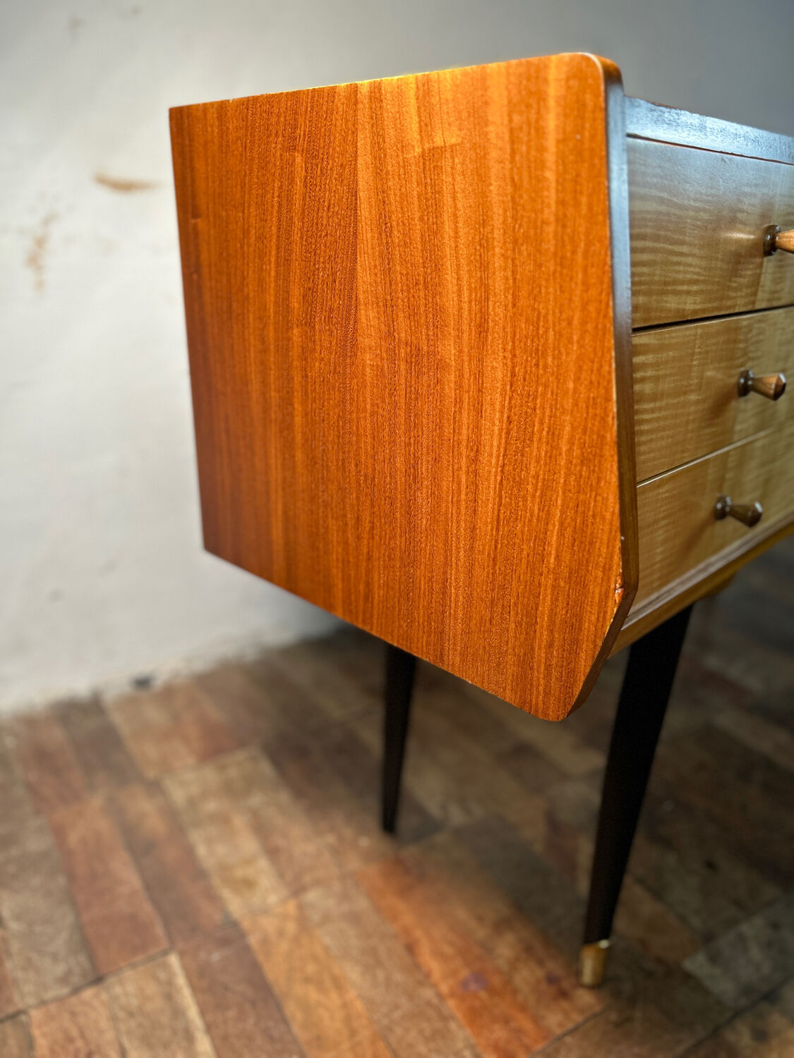 Bureau en teck et érable de style rétro 1960