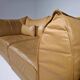 "Pagoda" sectional sofa for 2 in tan leather by De Sede DS-19, 1970s.