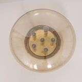 Large smoked glass ceiling light by Limburg, Germany, 1960s.