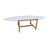 Coffee table carrara marble/solid brass 1960