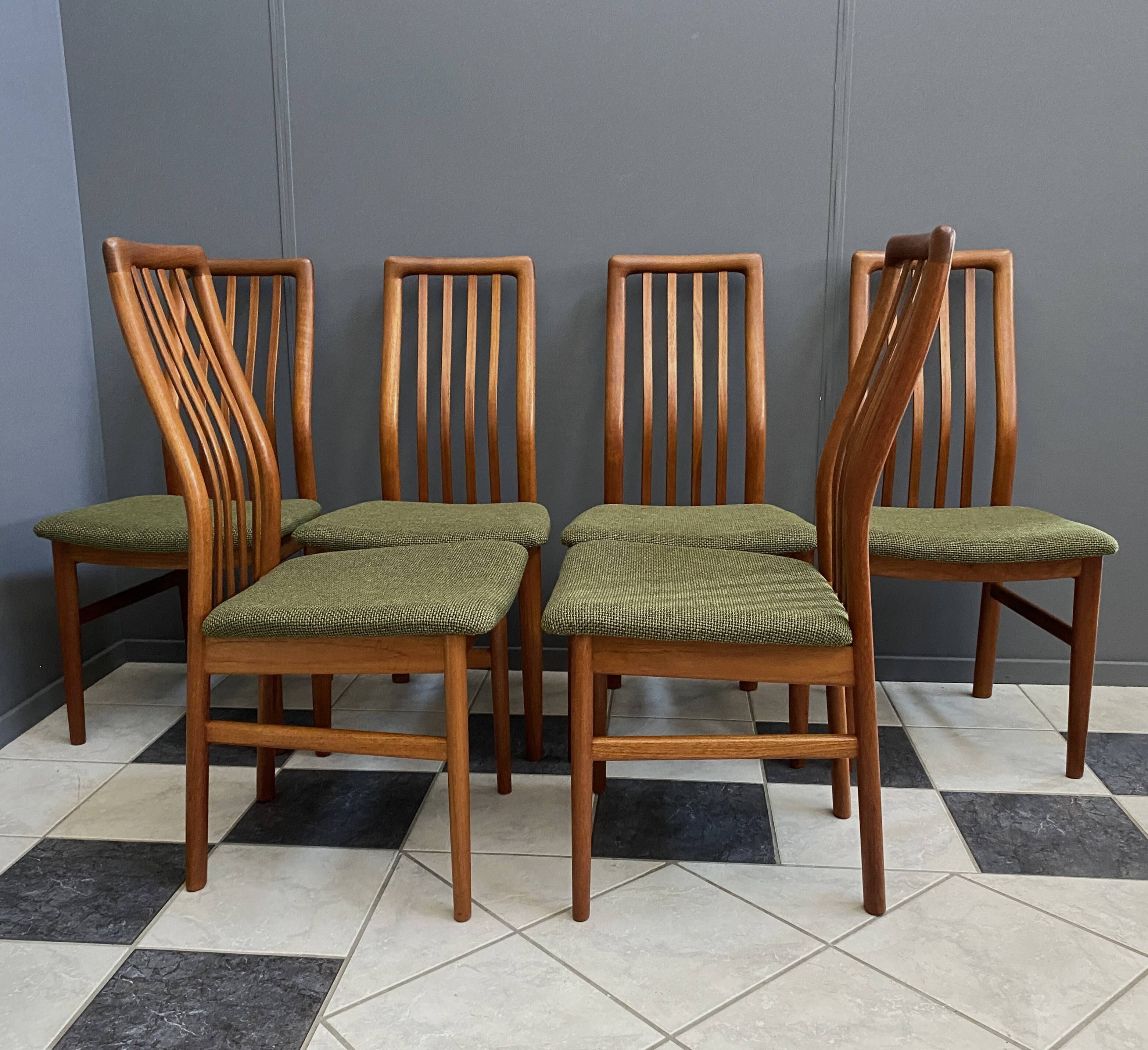 6 Teak dining chairs by Kai Kristiansen for Schou Andersen Denmark