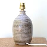 Ceramic lamp, raffia lampshade, 60s