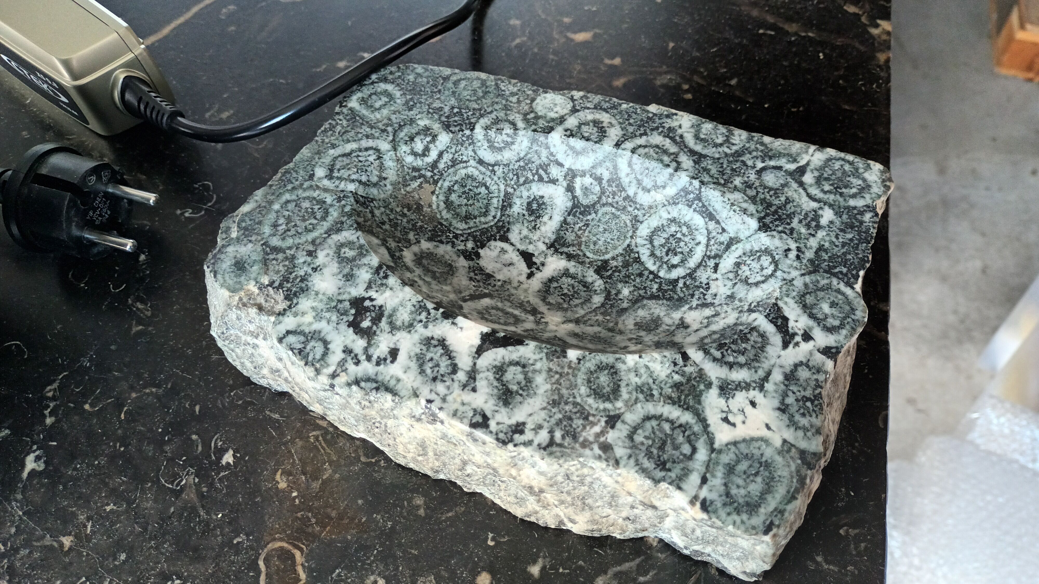 Orbicular diorite ashtray