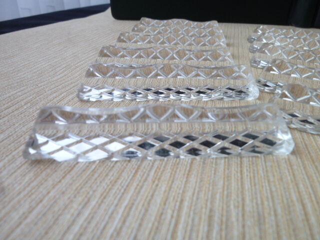 Set of 11 lead crystal knife holders
