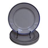 Set of 5 flat plates "Moulin des Loups – Louvois"