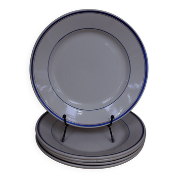 Set of 5 flat plates "Moulin des Loups – Louvois"