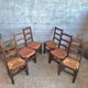 Set of 6 chairs in straw and solid wood.