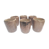 Six tasses à café en grès