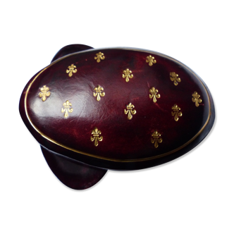 Boîte en cuir vintage et italienne
