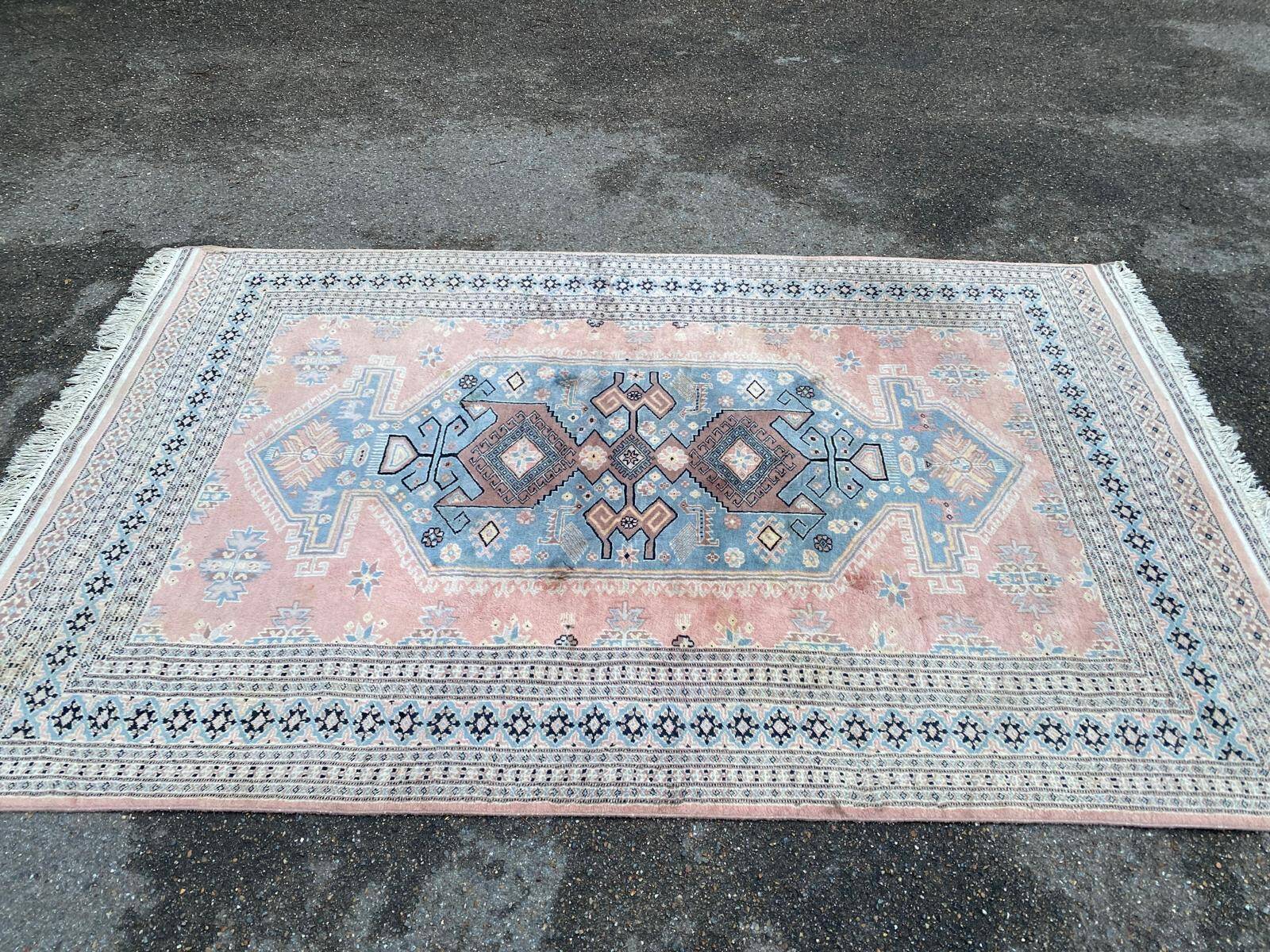Oriental Persian wool rug Pakistan light blue 200x300