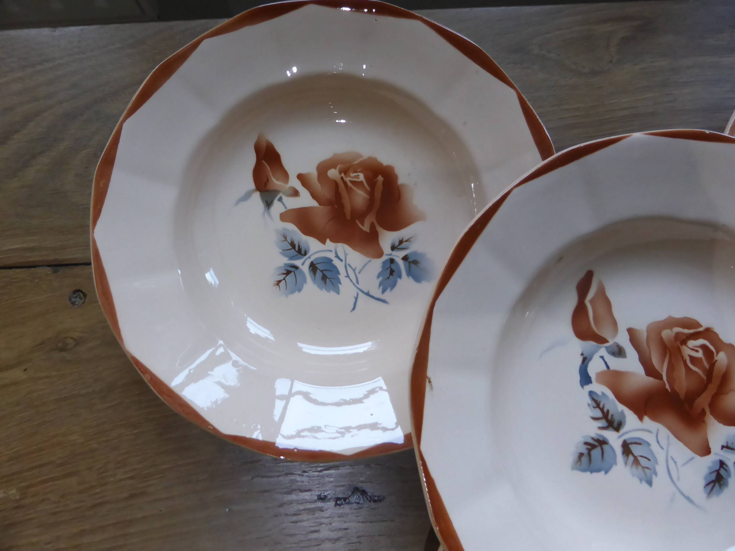 4 vintage deep plates from Digoin Sarreguemines 200894