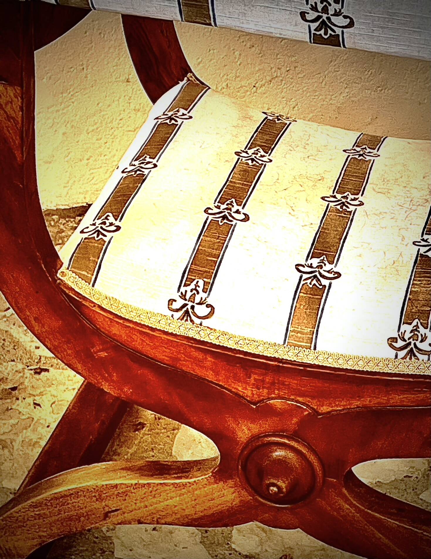 French Empire mahogany office chair with carved detail in the shape of