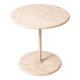 Table d'appoint/table basse ronde postmoderne en travertin, Italie, années 1980