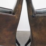 Set of 4 very beautiful sheepskin design dining chairs