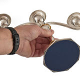 2 candlesticks and 1 silver metal candlestick circa 1980